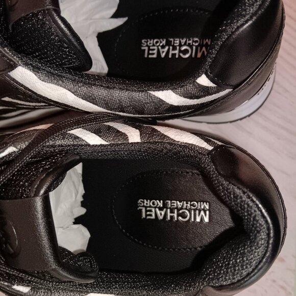 NWT NIB 💥 MICHAEL KORS Maddy Trainer Sneakers Size 9M Wild Zebra MK Signature - Picture 5 of 9